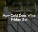 How Cold Does Wine Fridge Get