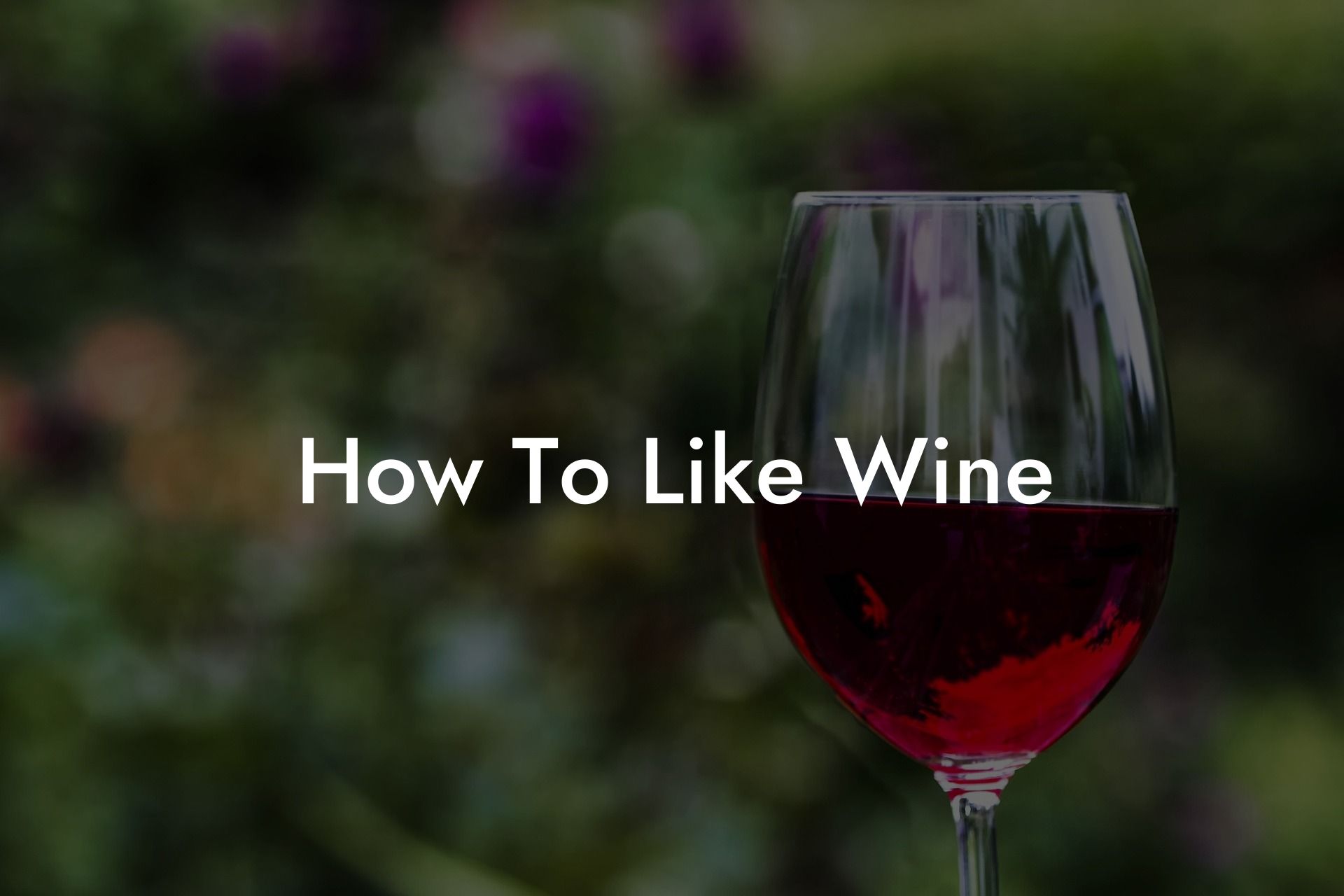 How To Like Wine