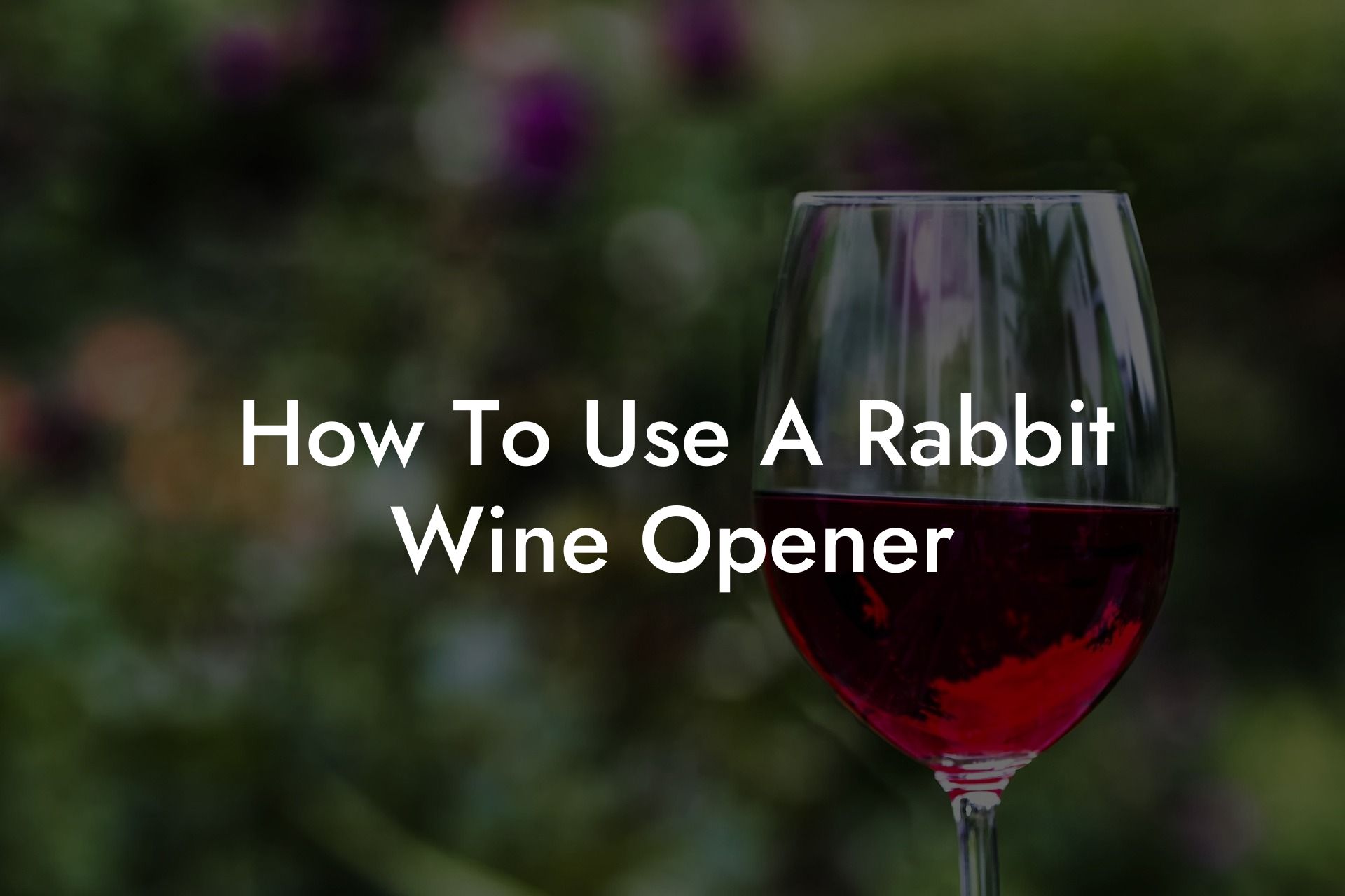 How To Use A Rabbit Wine Opener