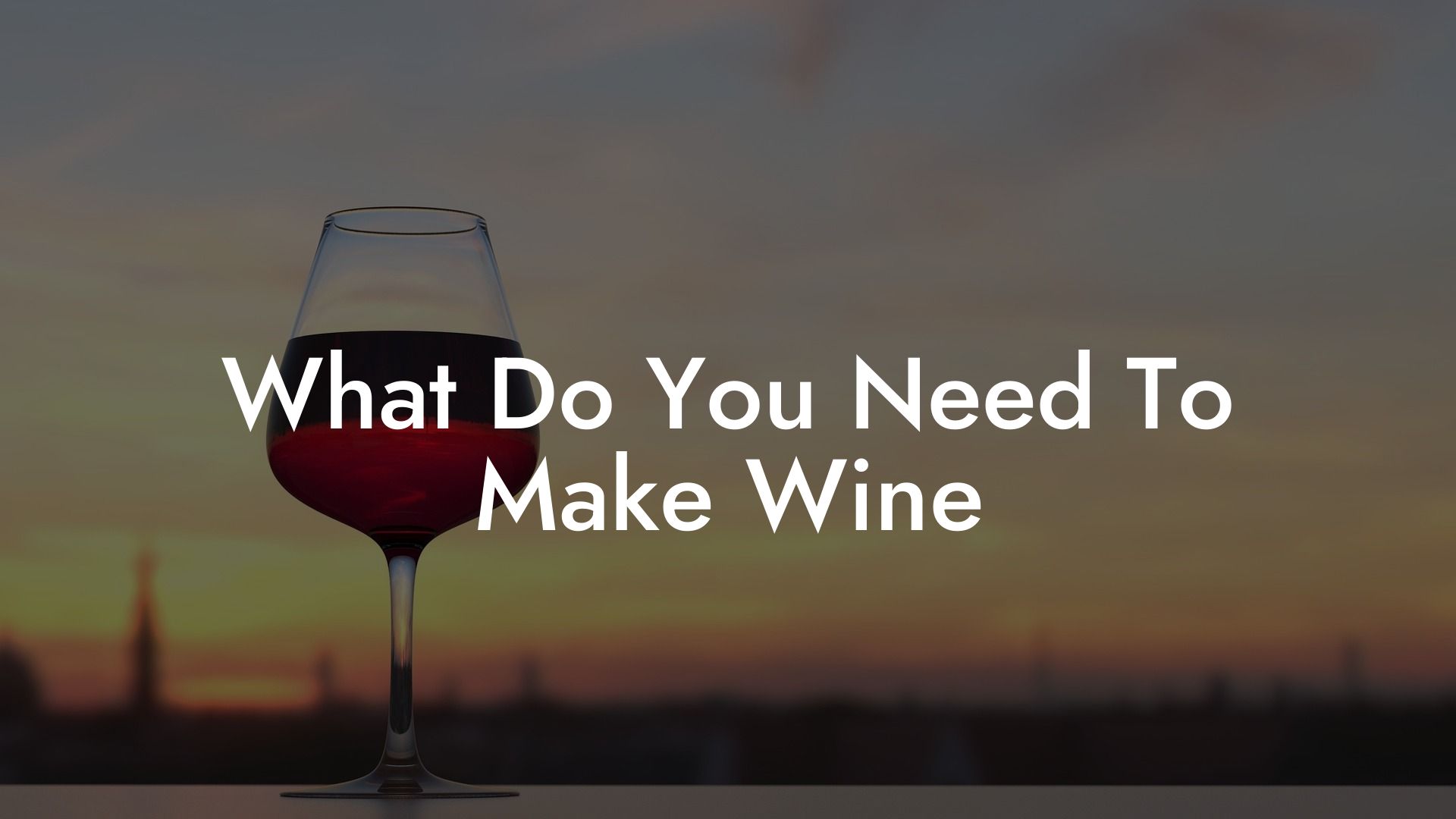 What Do You Need To Make Wine