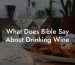 What Does Bible Say About Drinking Wine