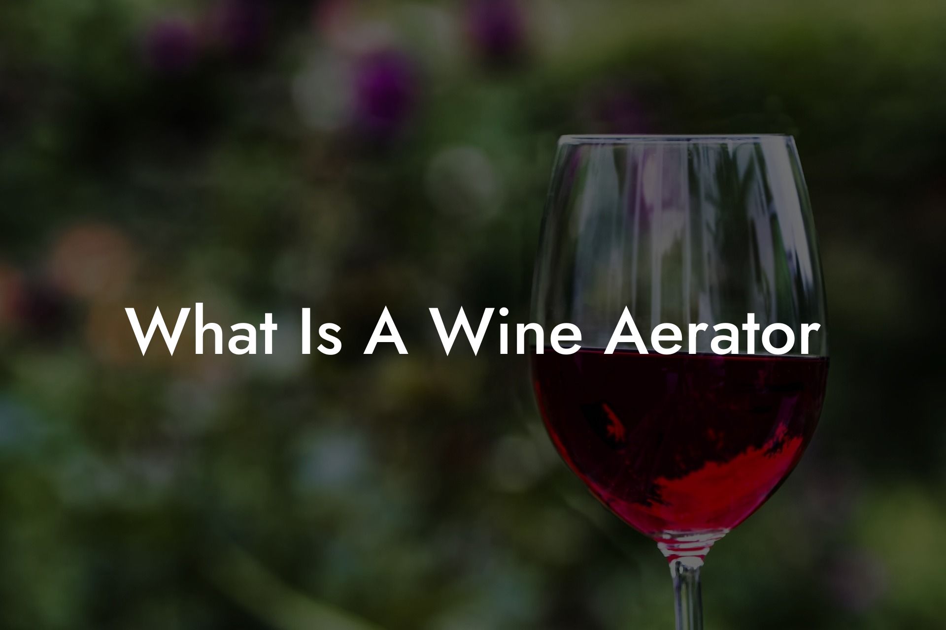 What Is A Wine Aerator