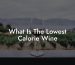 What Is The Lowest Calorie Wine