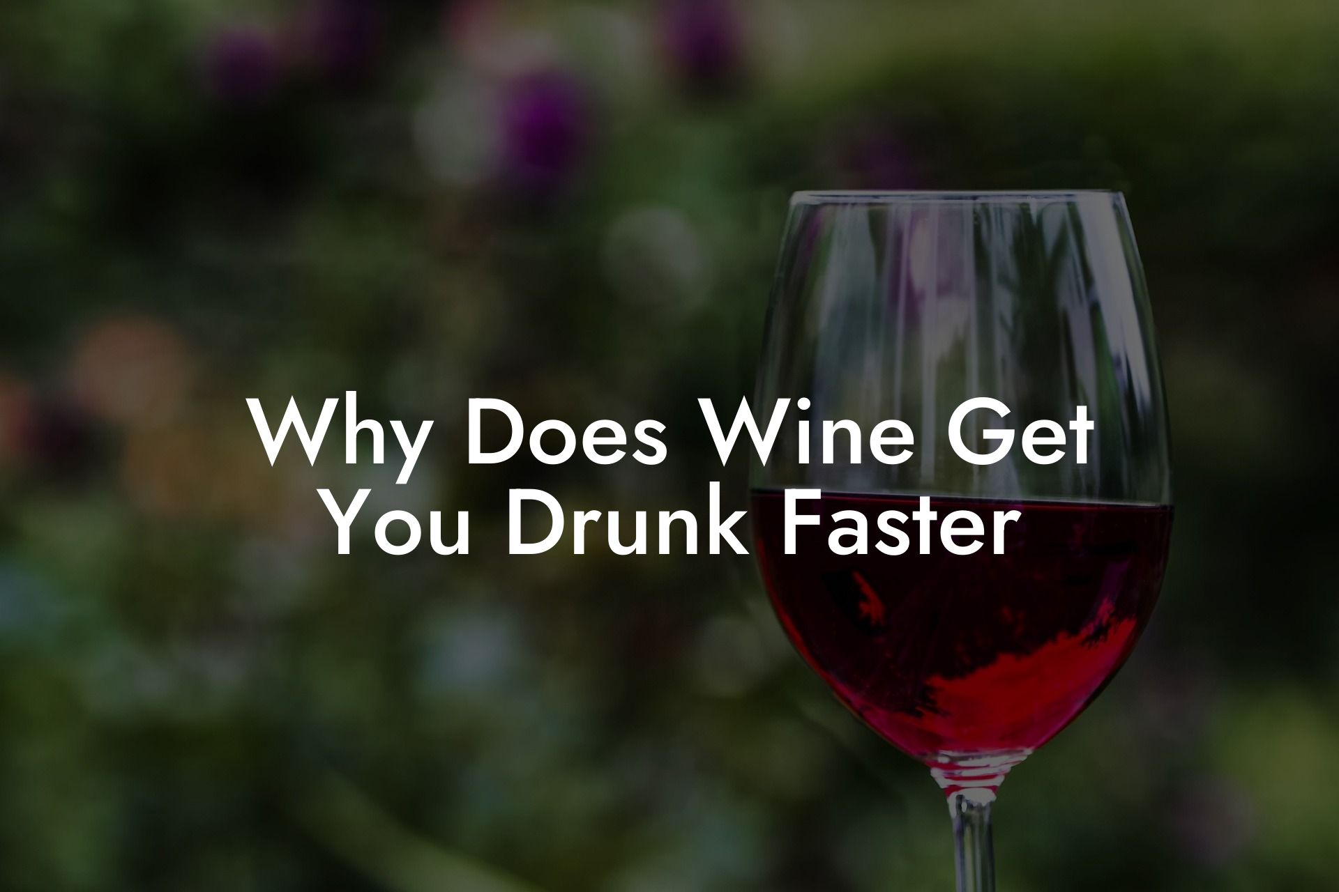 Why Does Wine Get You Drunk Faster